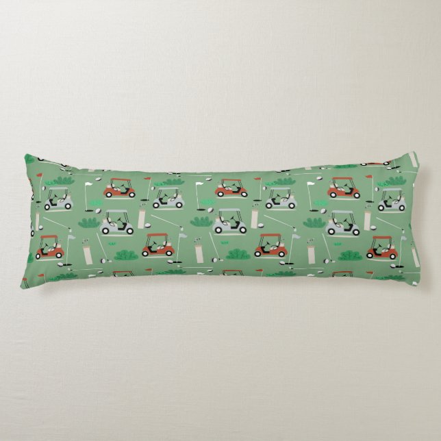 Golf Carts Modern Golfer Golf Theme Pattern Body Cushion (Front)