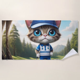 Golf Cat Beach Towel