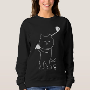 Golf Cat Dad Men Golfing Golfer Club Balls Putting Sweatshirt