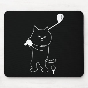 Golf Cat Dad Men Golfing Golfer Club Putting Funny Mouse Pad