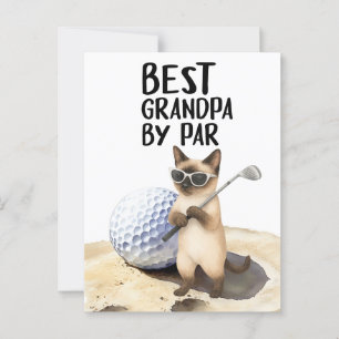 Golf Cat is golfing Best Grand Pa by Par Postcard