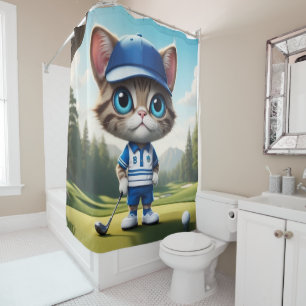 Golf Cat Shower Curtain