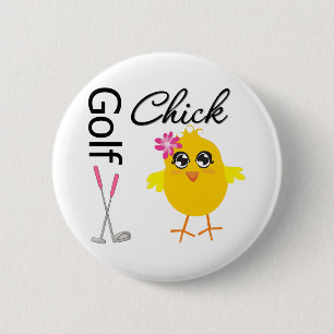 Golf Chick 6 Cm Round Badge