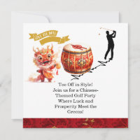 Golf Chinese-Themed Golf Party Invitations 