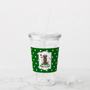 Golf Chocolate Labrador Retriever Dog - Cute Acrylic Tumbler