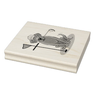 Golf Chocolate Labrador Retriever Dog - Cute Rubber Stamp
