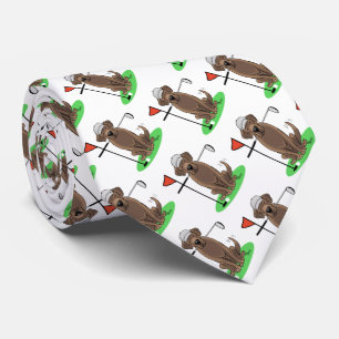 Golf Chocolate Labrador Retriever Dog - Funny Tie