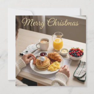 Golf Christmas Breakfast for Golfer Holiday Card