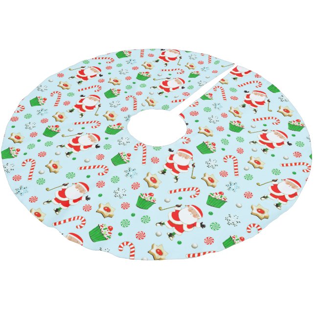 Golf Christmas Brushed Polyester Tree Skirt (Angled)