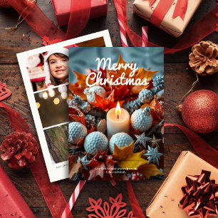 Golf Christmas Candle • Family Photo Holiday Card