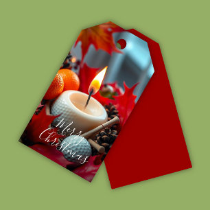 Golf Christmas Candle  Gift Tags