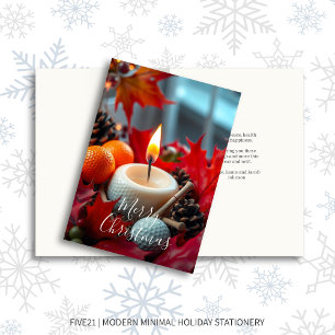 Golf Christmas Candle  Holiday Card