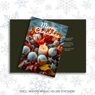 Golf Christmas Candle • Olive Holiday Card