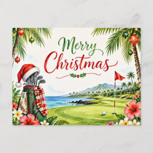 Golf Christmas card with Santa Claus from Hawaii