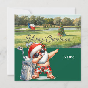 Golf Christmas card with Santa Claus from Texas