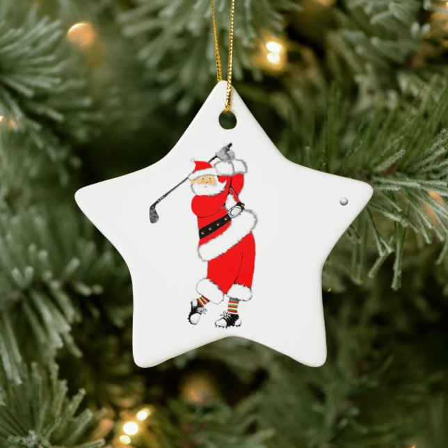 Golf Christmas Ceramic Ornament (Tree)