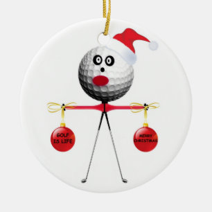 Golf Christmas Ceramic Tree Decoration