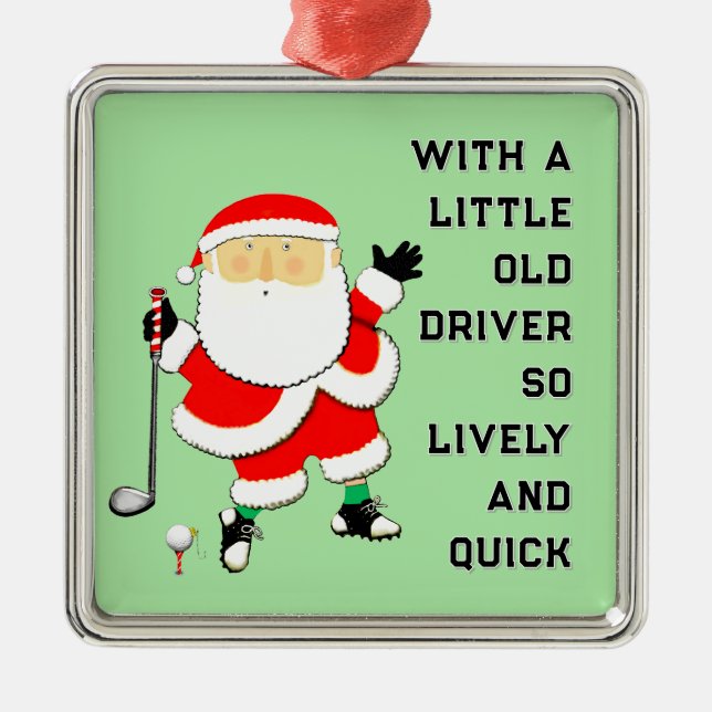 Golf Christmas Collectable Metal Ornament (Front)