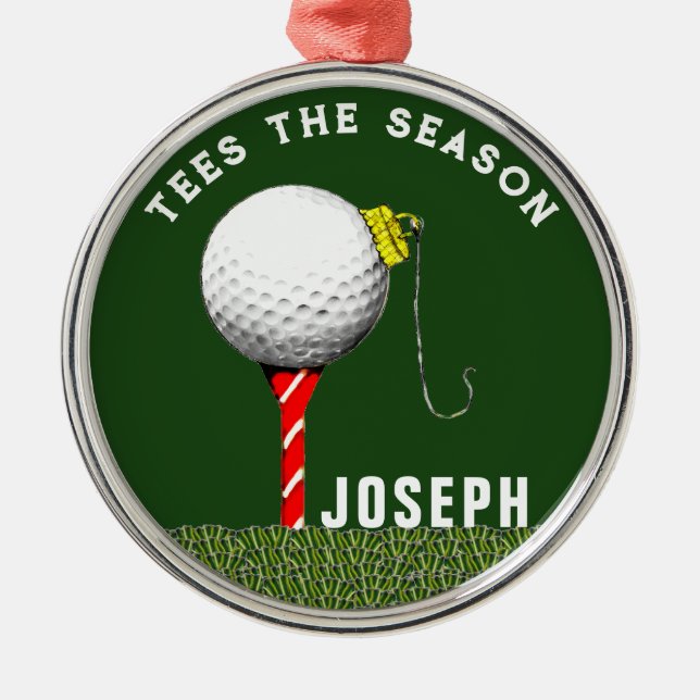 Golf Christmas Collectible Metal Ornament (Front)