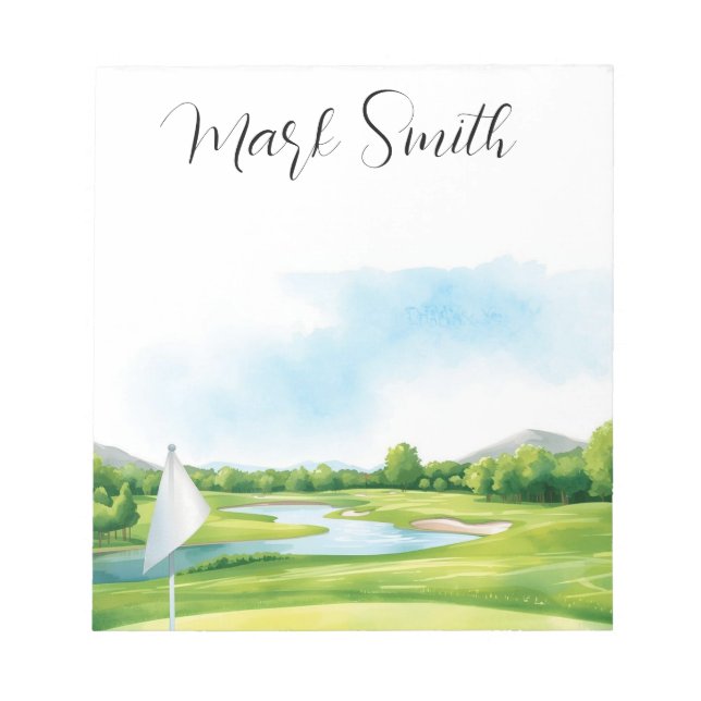 Golf  Christmas course with Name gifts for golfer Notepad (Front)