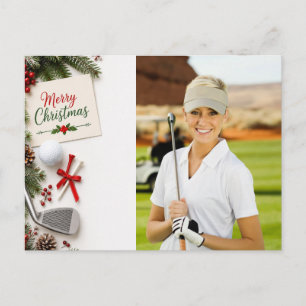 Golf Christmas Create your own photo golfer Postcard