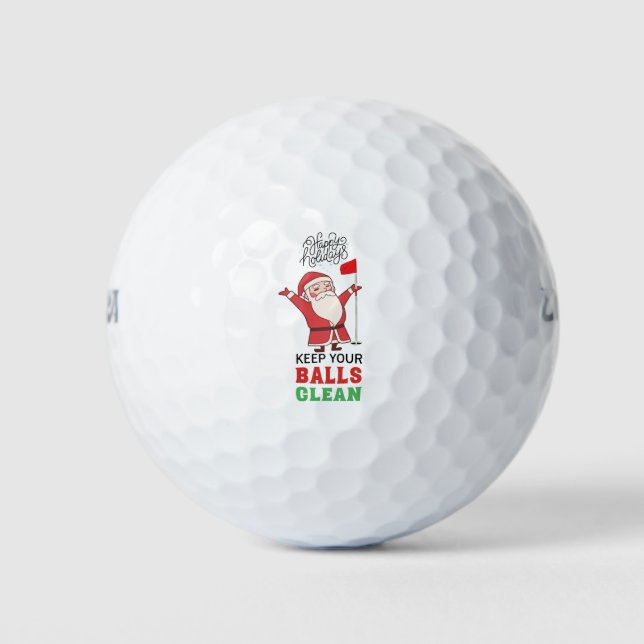 Golf Christmas Gift with Santa Golfer Squad Golf Balls (Front)