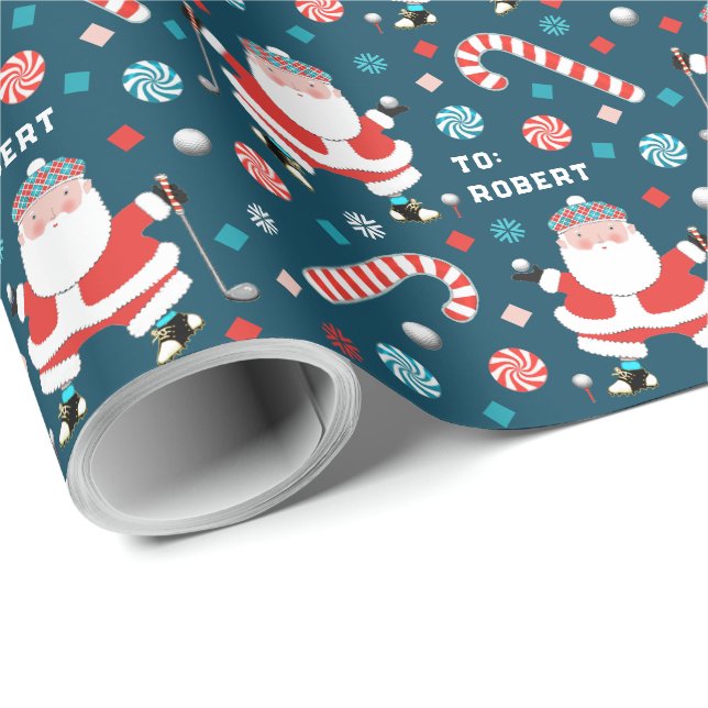 Golf Christmas Gift Wrapping Paper (Roll Corner)