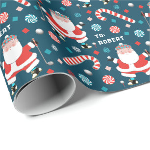 Golf Christmas Gift Wrapping Paper