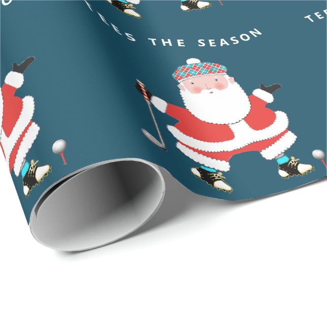Golf Christmas Gift Wrapping Paper (Roll Corner)