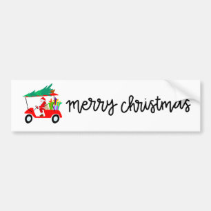Golf Christmas Golfer Santa Claus funny Bumper Sticker