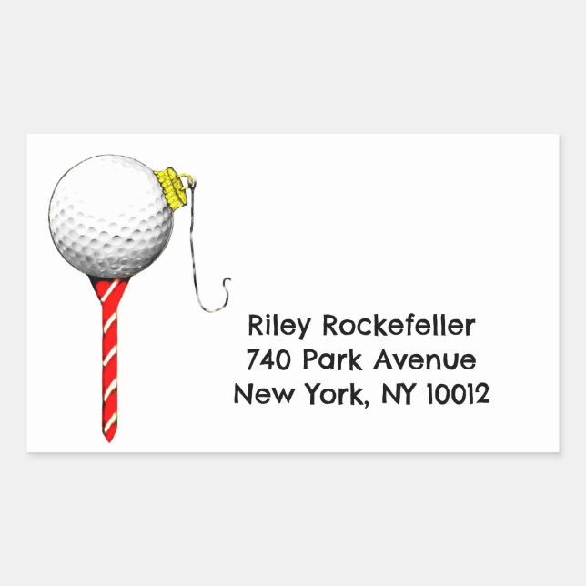 Golf Christmas Holiday Address Labels (Front)