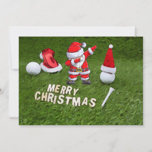 Golf Christmas Holiday and golf ball Santa Claus