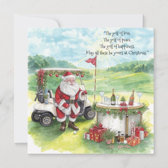 Golf Christmas  Holiday Card (Front)