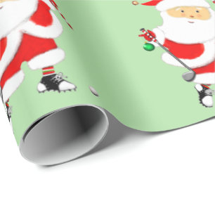 Golf Christmas Holiday Gift Wrapping Paper