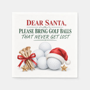 Golf Christmas Holiday Golf Ball Paper Napkins