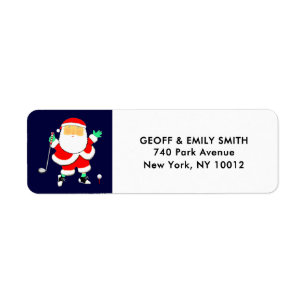 Golf Christmas Holiday Label Return Address Label