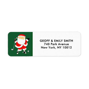 Golf Christmas Holiday Label Return Address Label