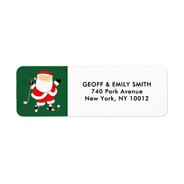 Golf Christmas Holiday Label Return Address Label (Front)