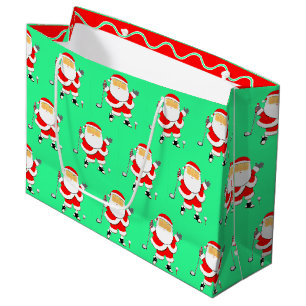 Golf Christmas Holiday Large Gift Bag