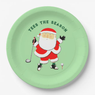 Golf Christmas Holiday Paper Plate