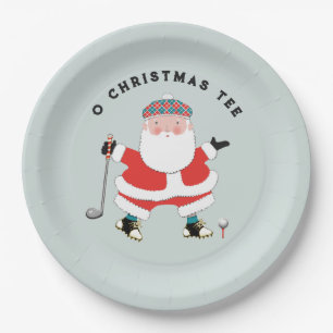 Golf Christmas Holiday Party Paper Plate