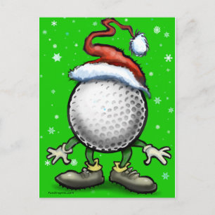 Golf Christmas Holiday Postcard