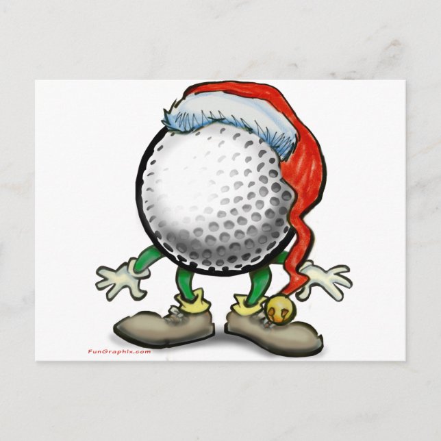 Golf Christmas Holiday Postcard (Front)