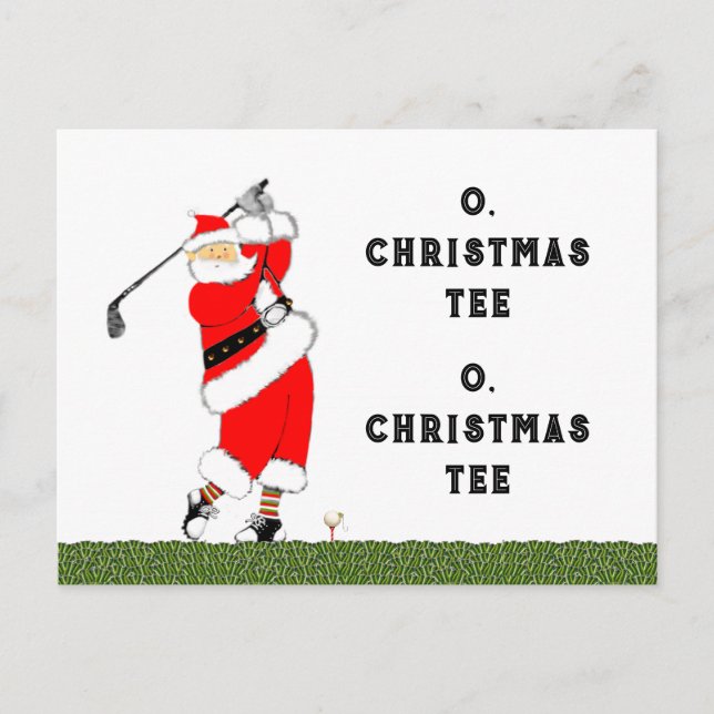 Golf Christmas Holiday Postcard (Front)