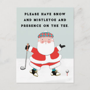 Golf Christmas Holiday Postcard