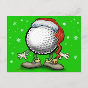 Golf Christmas Holiday Postcard