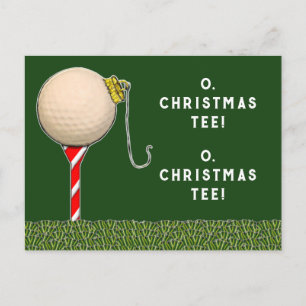 Golf Christmas Holiday Postcard