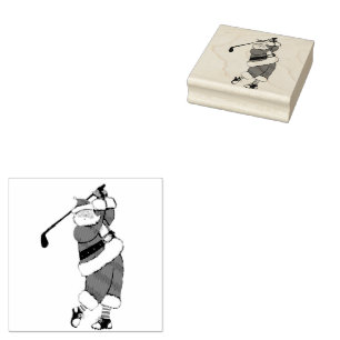 Golf Christmas Holiday Rubber Stamp