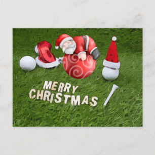 Golf Christmas Holiday with ball and Santa Claus