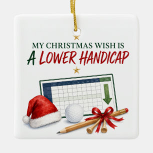 Golf Christmas Holiday with golf ball for golfer Ceramic Ornament